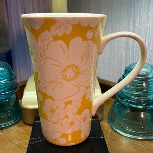 222 Fifth white and yellow flowered coffee cup